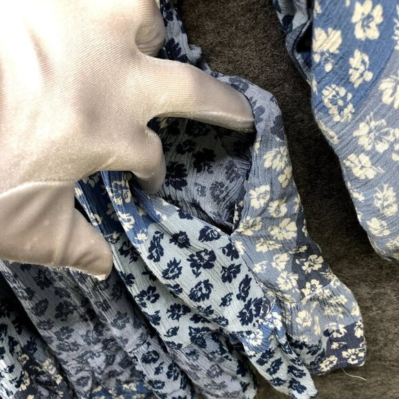 Illa Illa Romper Womens Large L Blue Floral Boho Ruffle Hem V-neck Short Sleeve - Picture 7 of 10